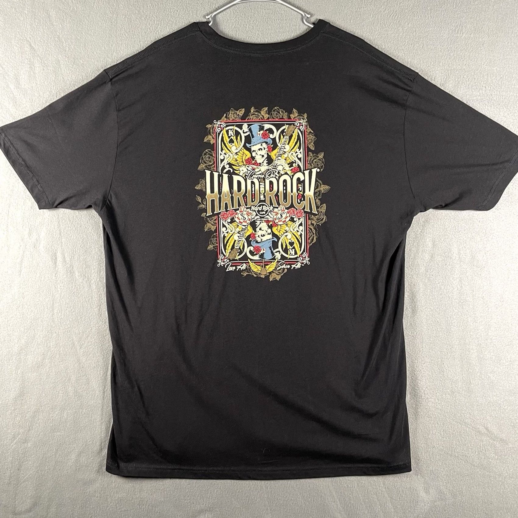 Hard Rock Cafe Hard Rock T-Shirt Shirt 2XL Mens Black Short Sleeve Skull Card Graphic Print Vintage No Size US 39 - 2 Thumbnail