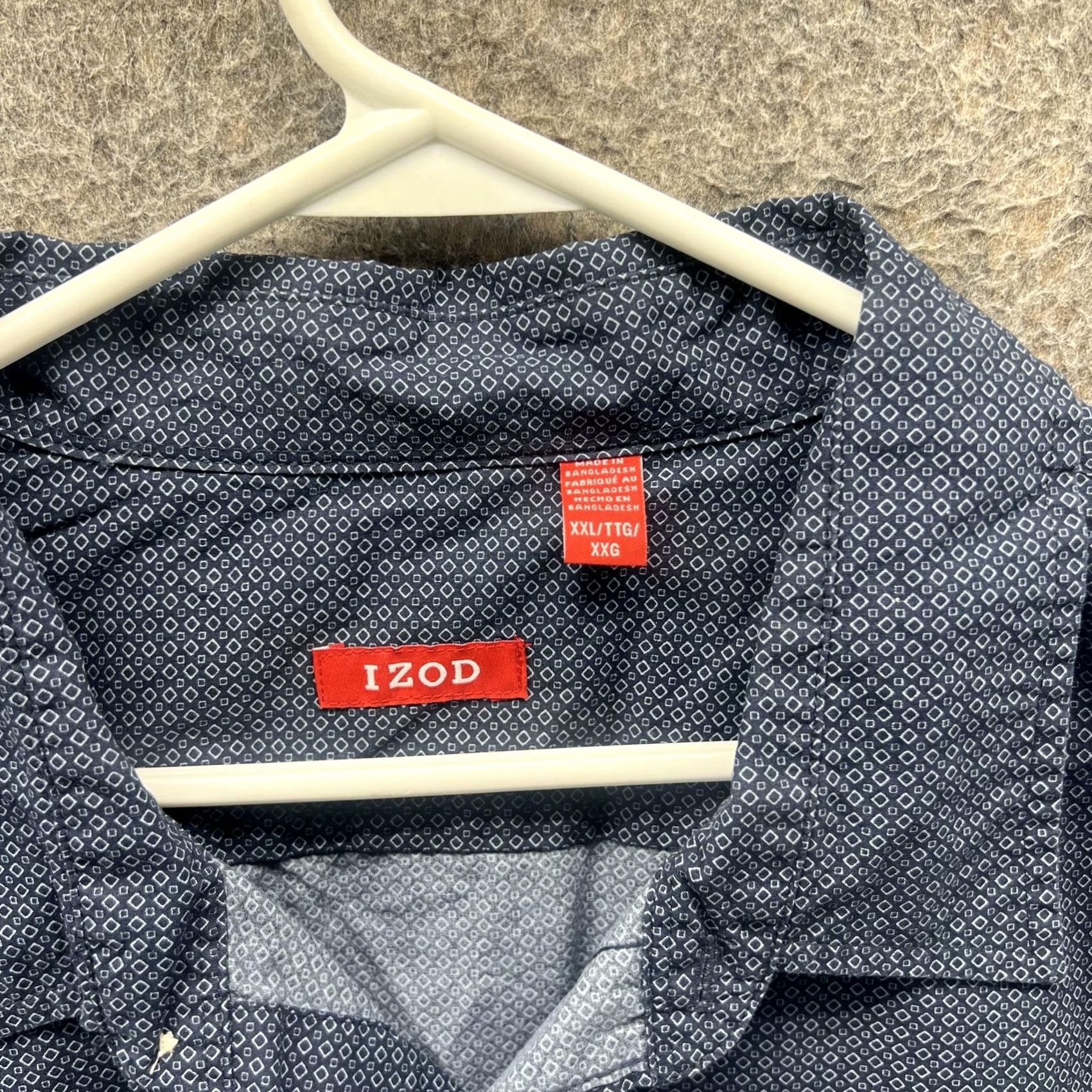 Izod IZOD Shirt Mens 2XL Blue Geometric Long Sleeve Button Front Pocket NEW Woven Size US XXL / EU 58 / 5 - 5 Thumbnail