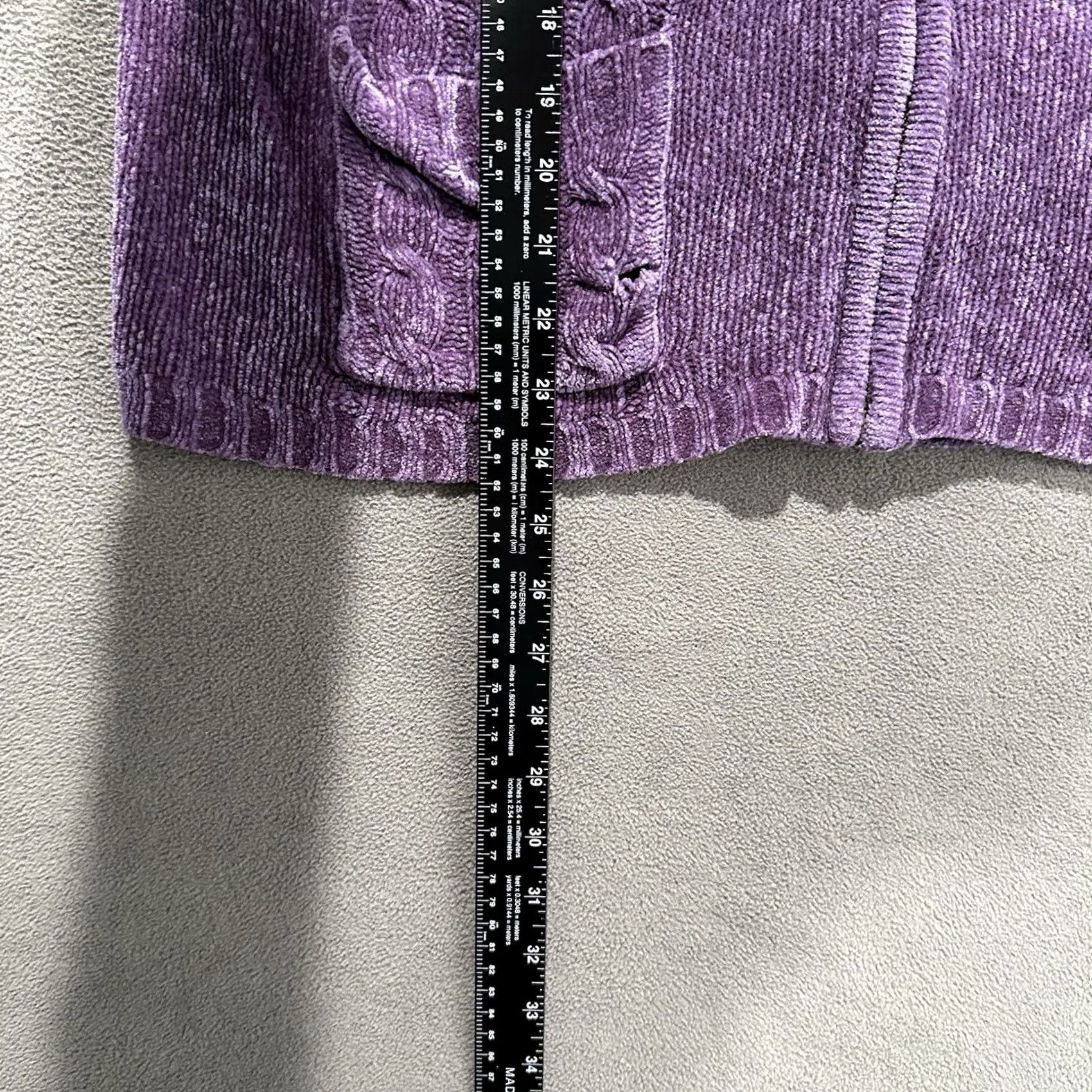 Vintage VINTAGE Bobbie Brooks Sweater Womens Medium Purple Cable Knit Full Zip 90s READ Size XL / US 12-14 / IT 48-50 - 7 Thumbnail