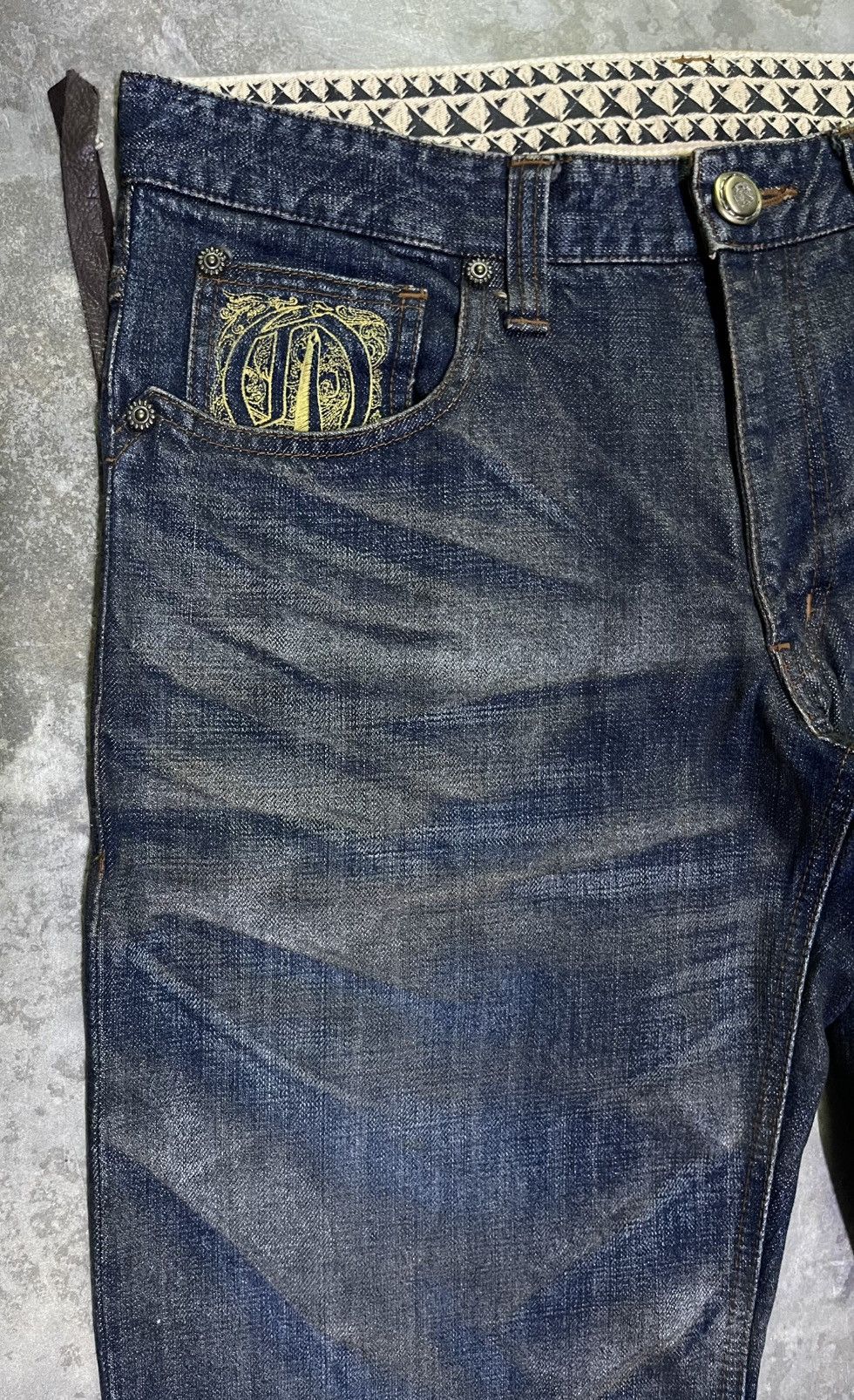Japanese Brand × Obelisk Jeans Japan Lightning Wash Obelisk Size US 33 - 5 Thumbnail