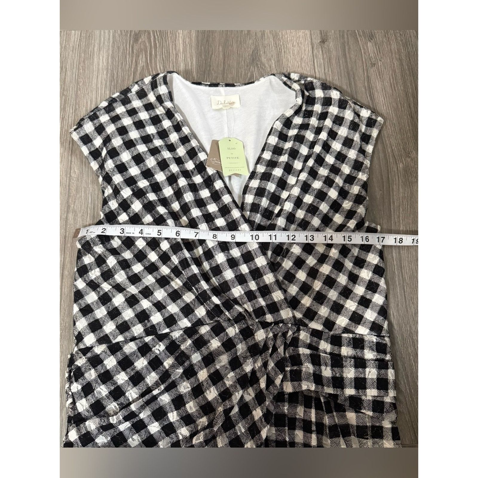 Anthropologie Deletta Anthro Delphine Gingham Top Size Large NWT Size L / US 10 / IT 46 - 8 Thumbnail