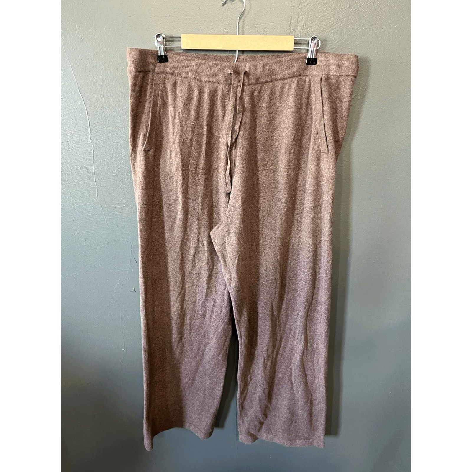 Gap Gap Womens Brown Wide Leg Knit Sweatpants Pull On Size XL Size 40" / US 18 - 2 Thumbnail