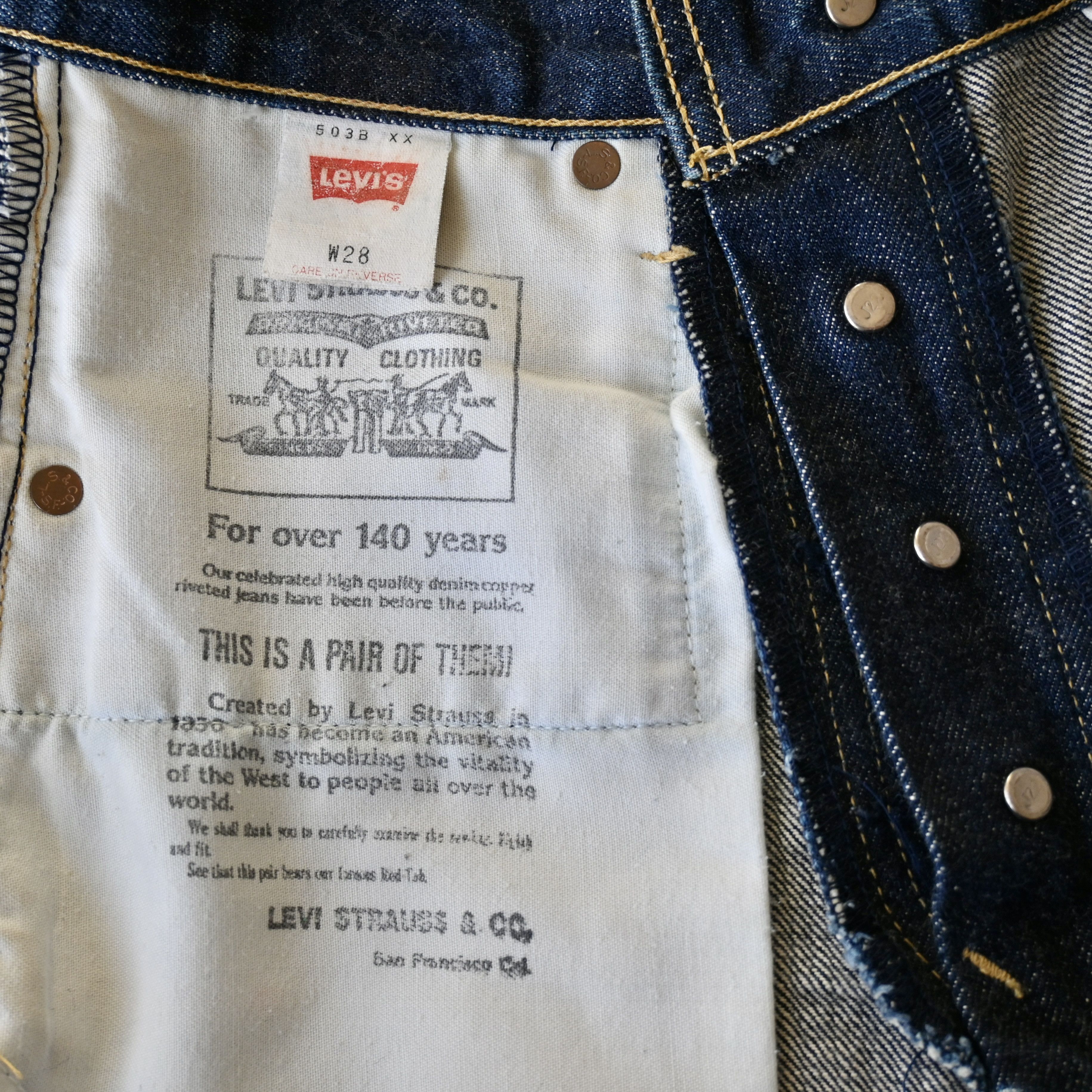 Levi's Japan reissue, 1994 Levi's 503B XX denim jeans, Size 28" / US 6 / IT 42 - 16 Thumbnail