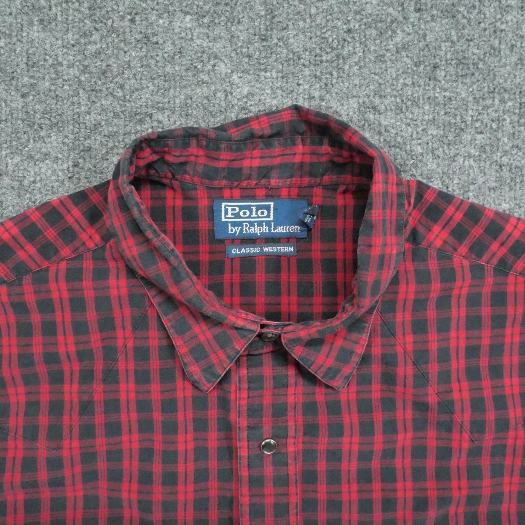 Polo Ralph Lauren VINTAGE Polo Ralph Lauren Shirt Mens XL Red Black Pearl Snap Classic Western Shirt Size US XL / EU 56 / 4 - 4 Thumbnail