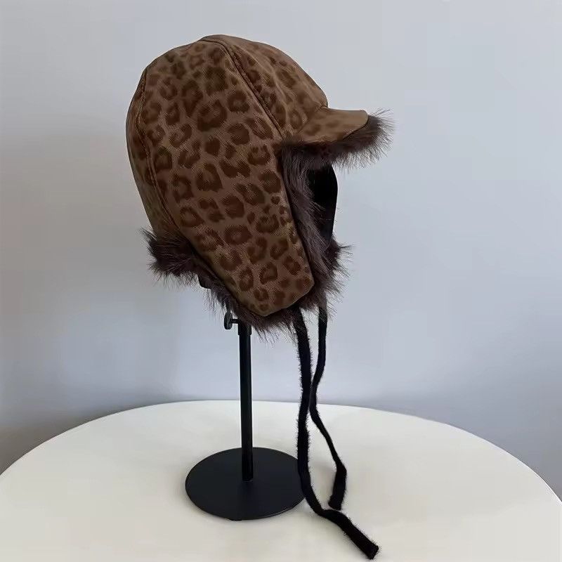 Other Leopard Streetwear Unisex Warm Trapper Fur Hat Size ONE SIZE - 2 Thumbnail