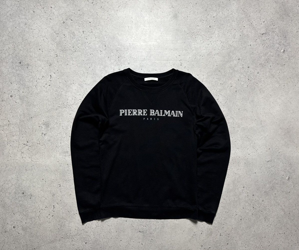Pierre Balmain Pierre Balmain Black Luxury Sweatshirt Big Logo Size 46 Size US S / EU 44-46 / 1 - 1 Thumbnail