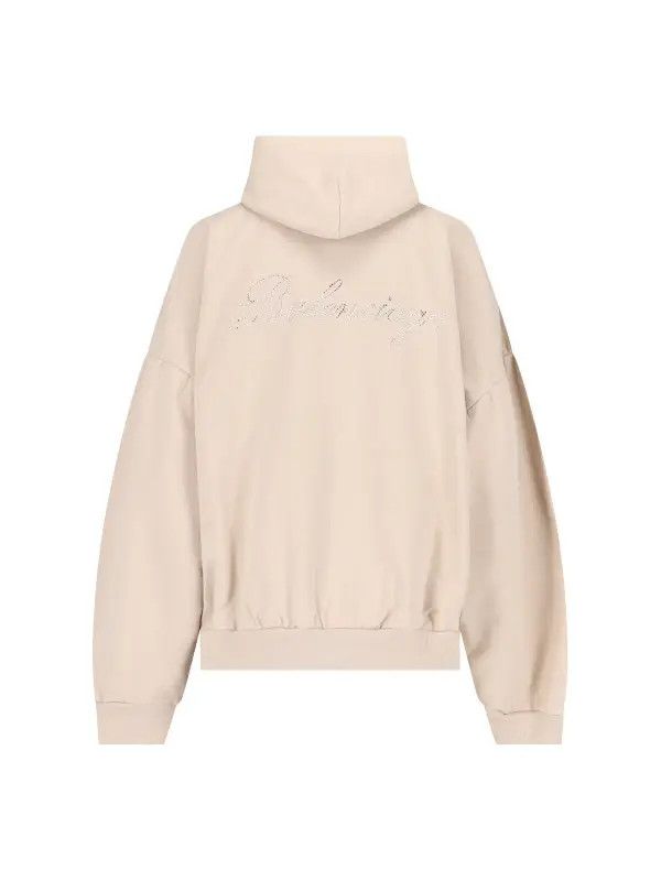 Balenciaga o1bcso1str0426 Round Hoodie in Light Beige Size US L / EU 52-54 / 3 - 2 Thumbnail