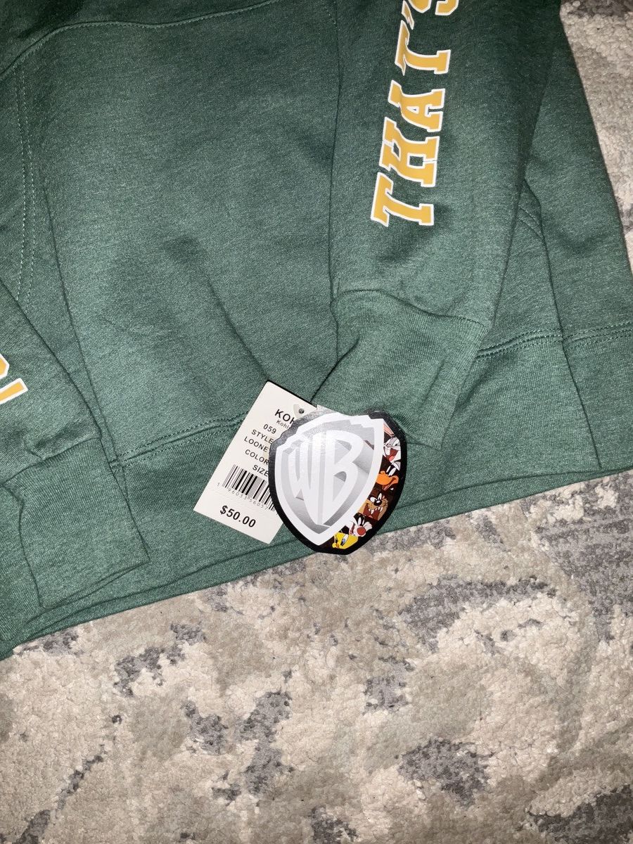 Cartoon Network × Vintage × Warner Bros Warner Bros Looney Tunes Green Hoodie Sweatshirt Size US S / EU 44-46 / 1 - 6 Thumbnail
