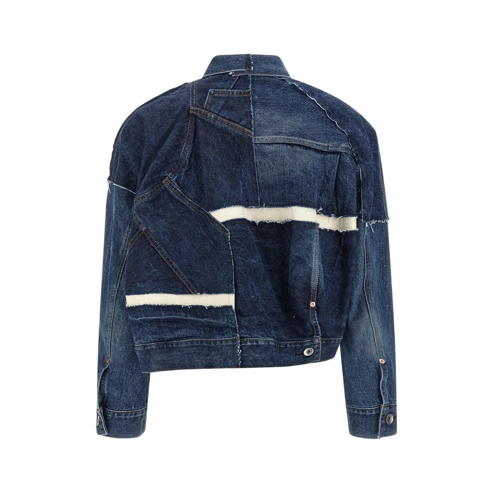 Sacai SACAI Patchwork Blue Denim Jacket New And Authentic (Women's Size M / US 6-8 / IT 42-44 - 2 Thumbnail