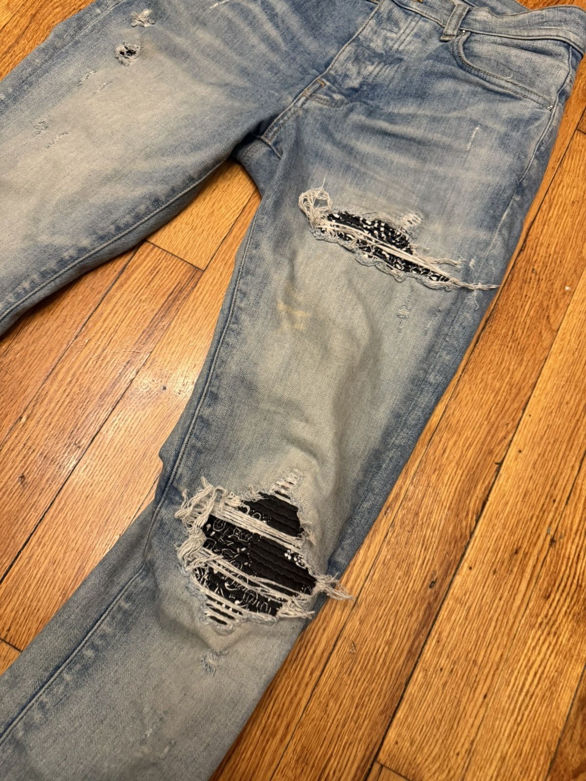 Amiri Amiri MX1 Black Patch Paisley Bandana Size 29 Size US 29 - 5 Thumbnail