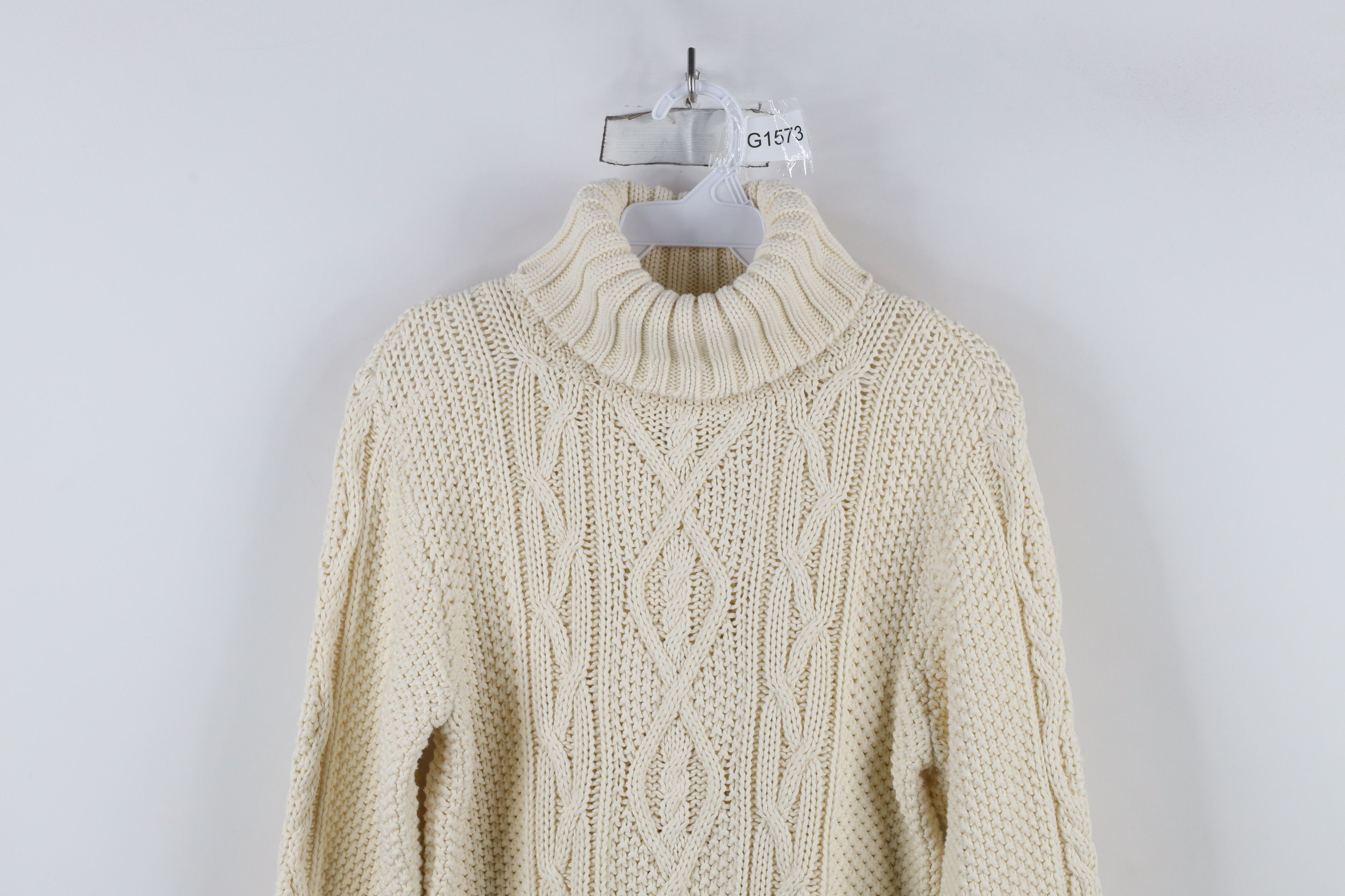 Ralph Lauren × Vintage Vintage 90s Ralph Lauren Knit Fisherman Turtleneck Sweater Size L / US 10 / IT 46 - 2 Thumbnail
