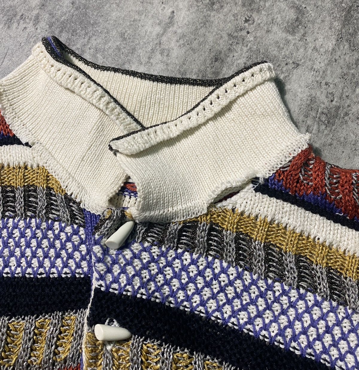 Other Rare Yoshiyuki Konishi Ficce Designer Cnit polo Full Colour Size US L / EU 52-54 / 3 - 9 Thumbnail