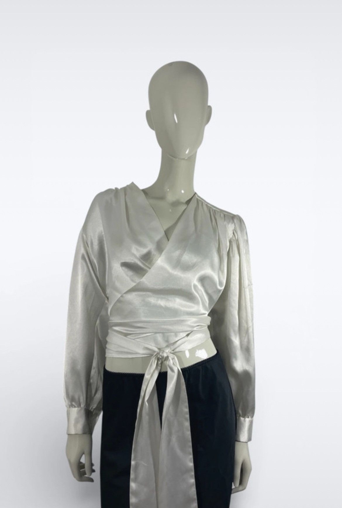 Yves Saint Laurent Satin Ivory Blouse by Yves Saint Laurent Size M / US 6-8 / IT 42-44 - 1 Thumbnail