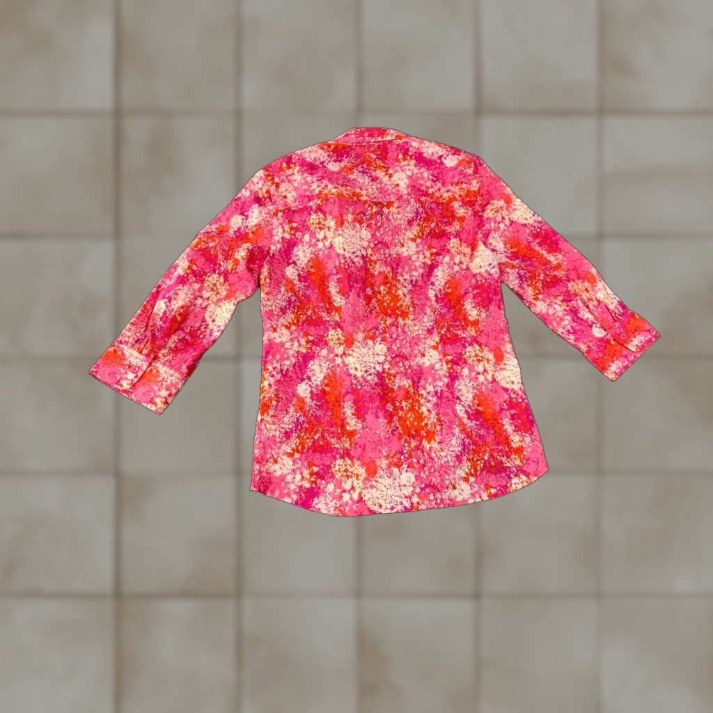 Coldwater Creek Coldwater Creek Button Up Shirt Womens XS Pink Floral Long Sleeve Lightweight Blouse Size XS / US 0-2 / IT 36-38 - 1 Thumbnail