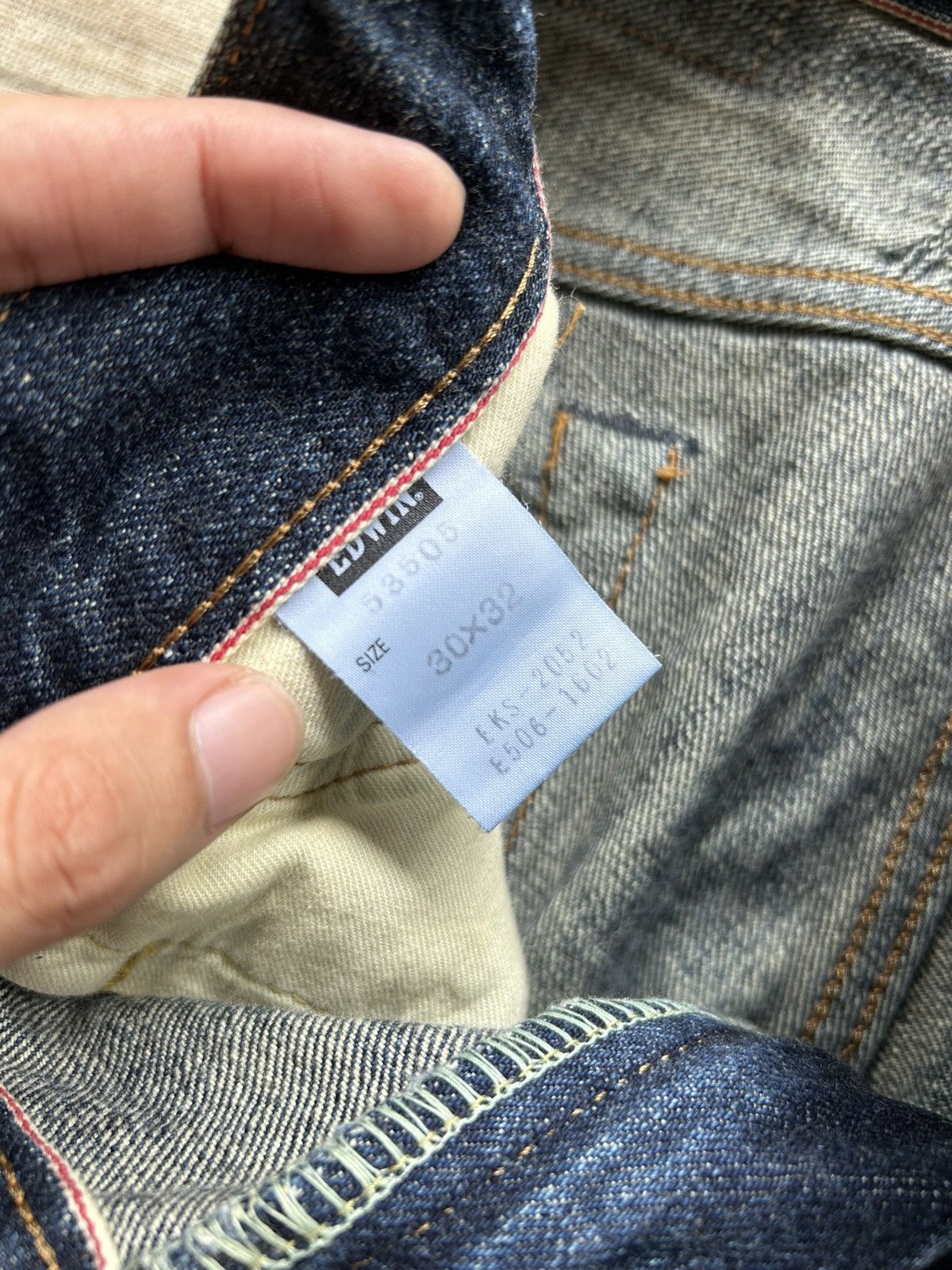 Vintage Edwin505 half Selvedge Distressed denim