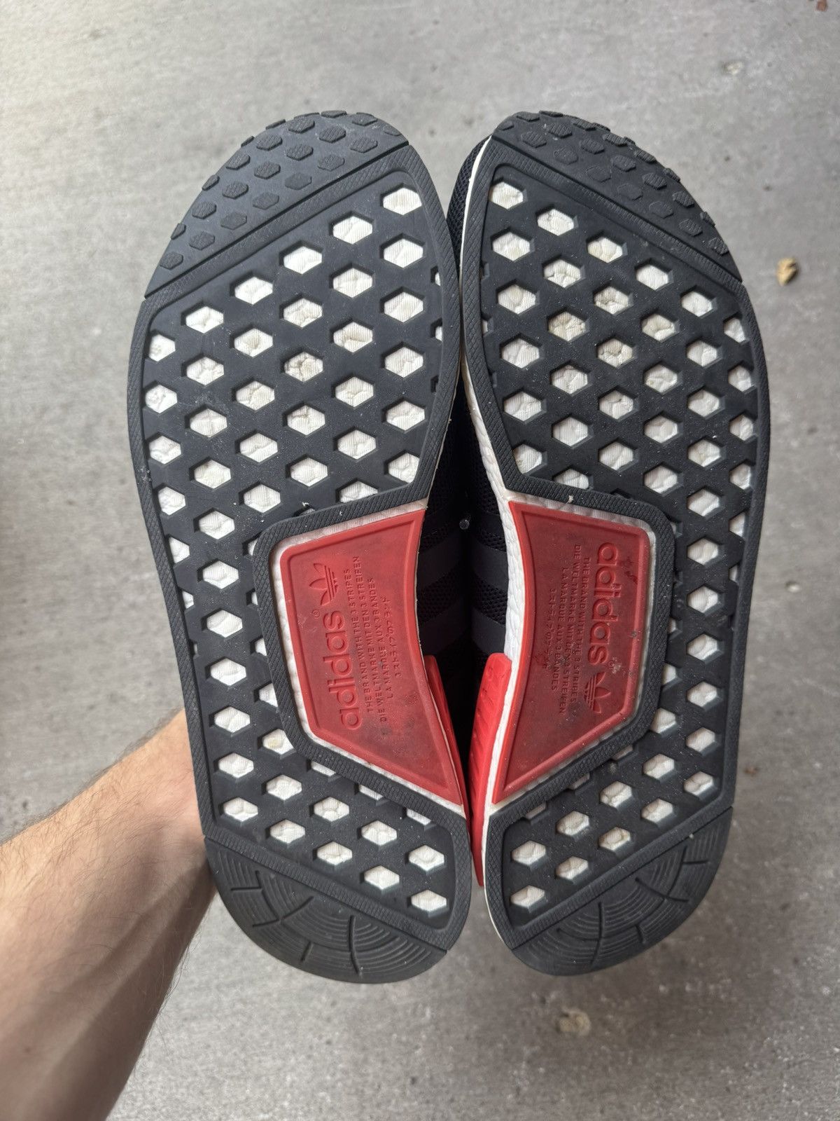 ADIDAS NMD R1 BLACK RED BRED SIZE 14