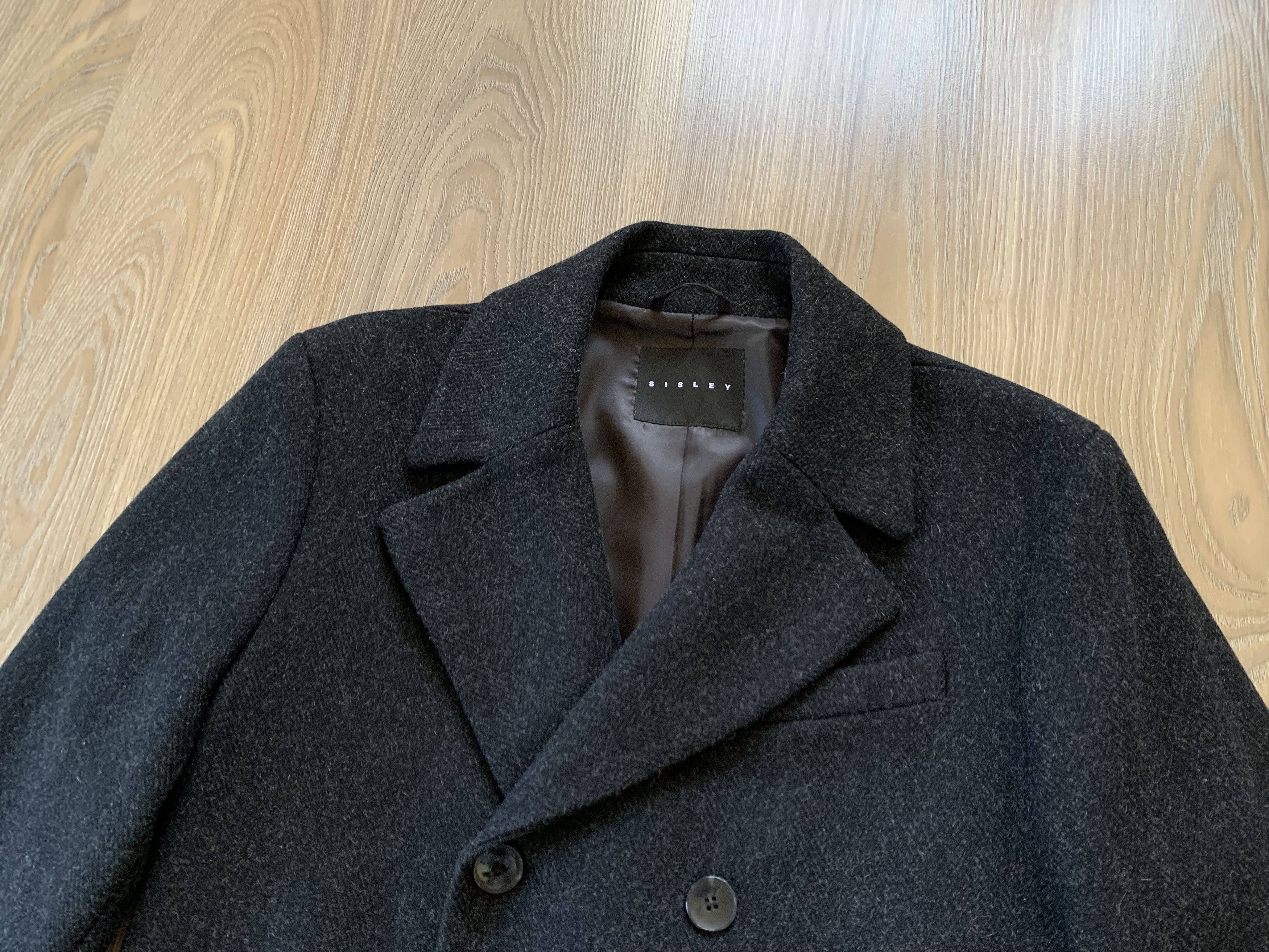 Designer × Sisley × Vintage Sisley Wool Black Heavy Coat Size US M / EU 48-50 / 2 - 5 Thumbnail