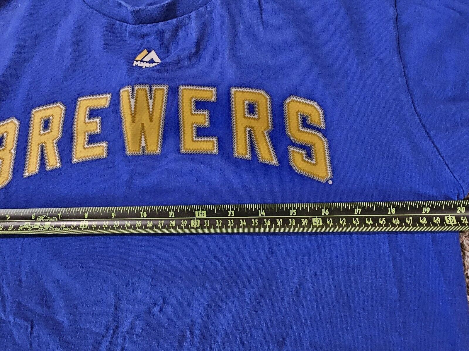 Majestic Majestic brewers #9 Segura tshirt Medium Size ONE SIZE - 4 Thumbnail