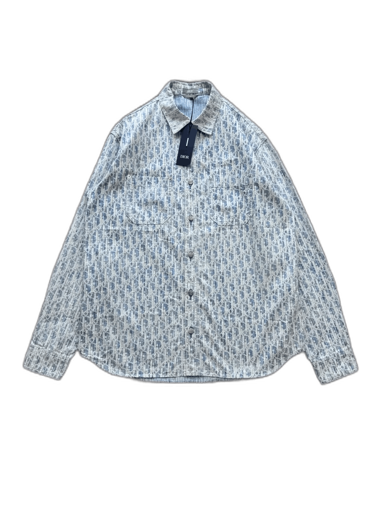 Dior Dior Blue Denim Printed Shirt Jacket Size US M / EU 48-50 / 2 - 1 Thumbnail