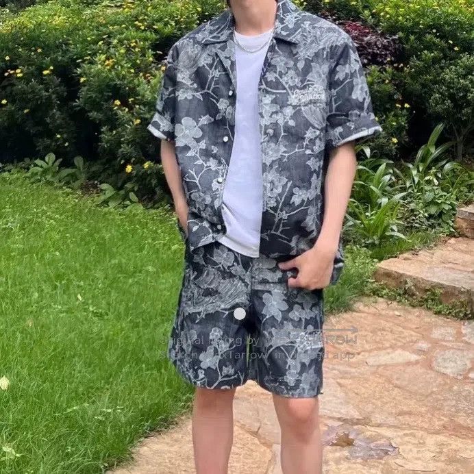 Louis Vuitton Louis Vuitton Plants and Flowers Full Print Denim Short Sl Size US XL / EU 56 / 4 - 5 Thumbnail