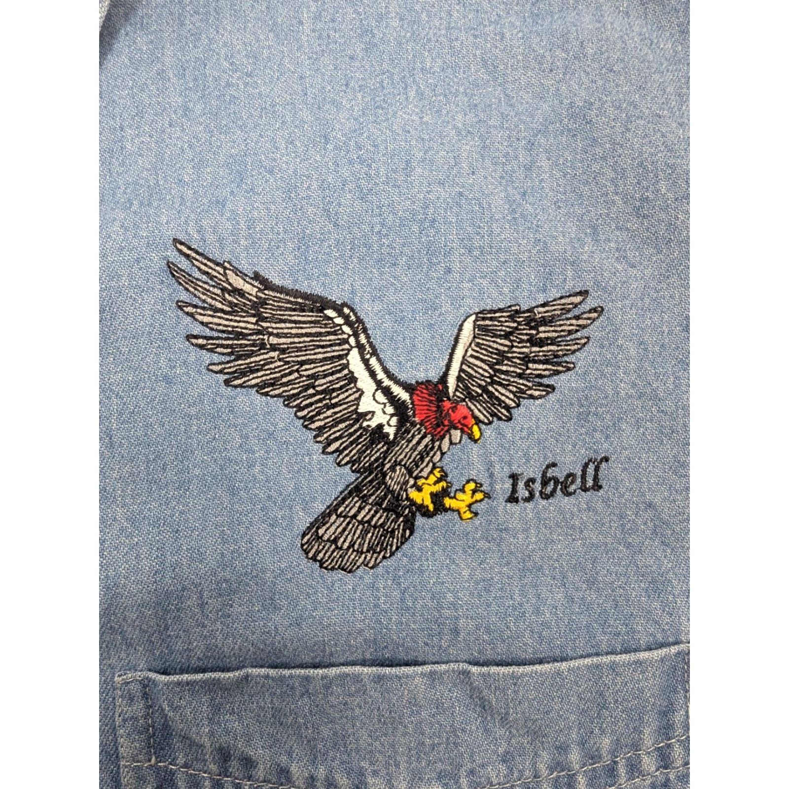 Port & Company Port & Company Denim Button-Up Shirt With Bird Isbell Logo Size Small Cotton Blue Mens Button-Down Long Sleeve Regular Fit Shirt Size US S / EU 44-46 / 1 - 3 Thumbnail