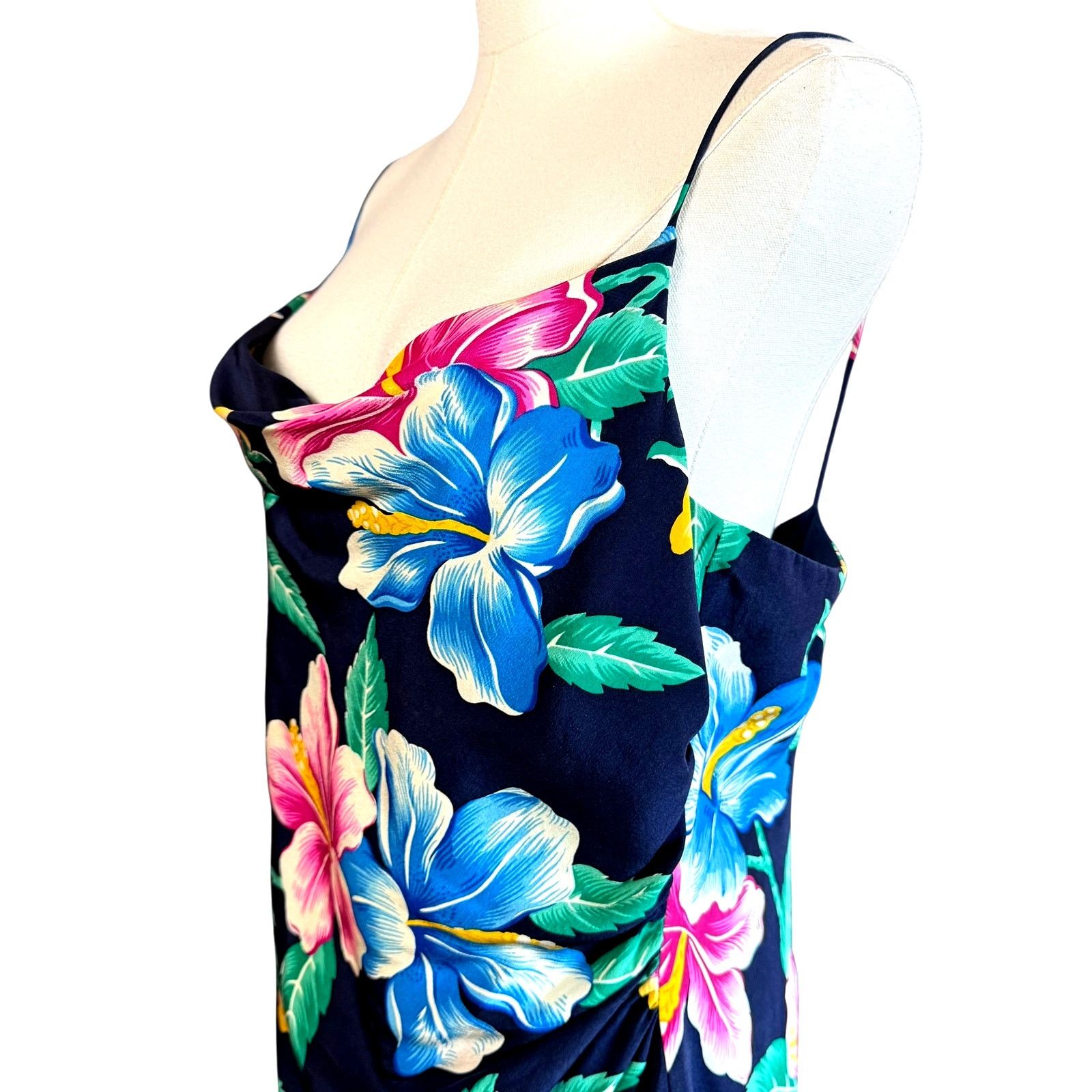 Lauren Ralph Lauren Lauren Ralph Lauren 100% Silk Vintage Floral Mini Dress 12 Size XL / US 12-14 / IT 48-50 - 2 Thumbnail