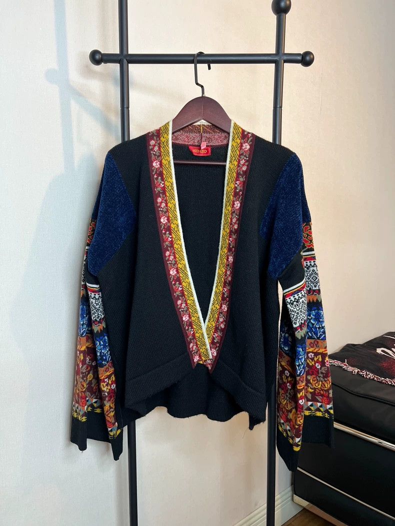 Kenzo KENZO Shoutu bathrobe-style ethnic wool cardigan coat Size M / US 6-8 / IT 42-44 - 4 Thumbnail