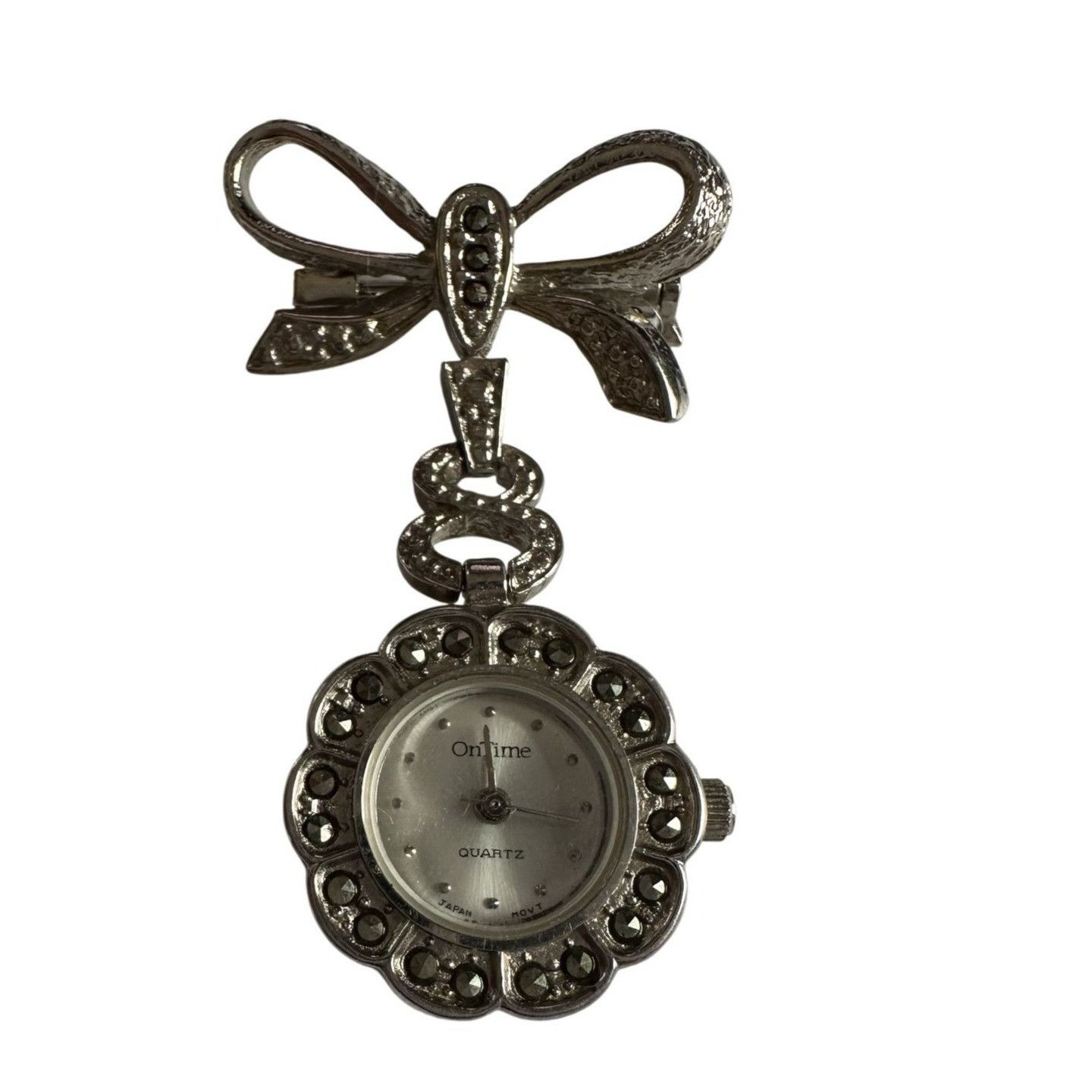 Other Vintage Silver Tone OnTime Quartz Japan Movt Lapel Brooch Wa Size ONE SIZE - 10 Thumbnail