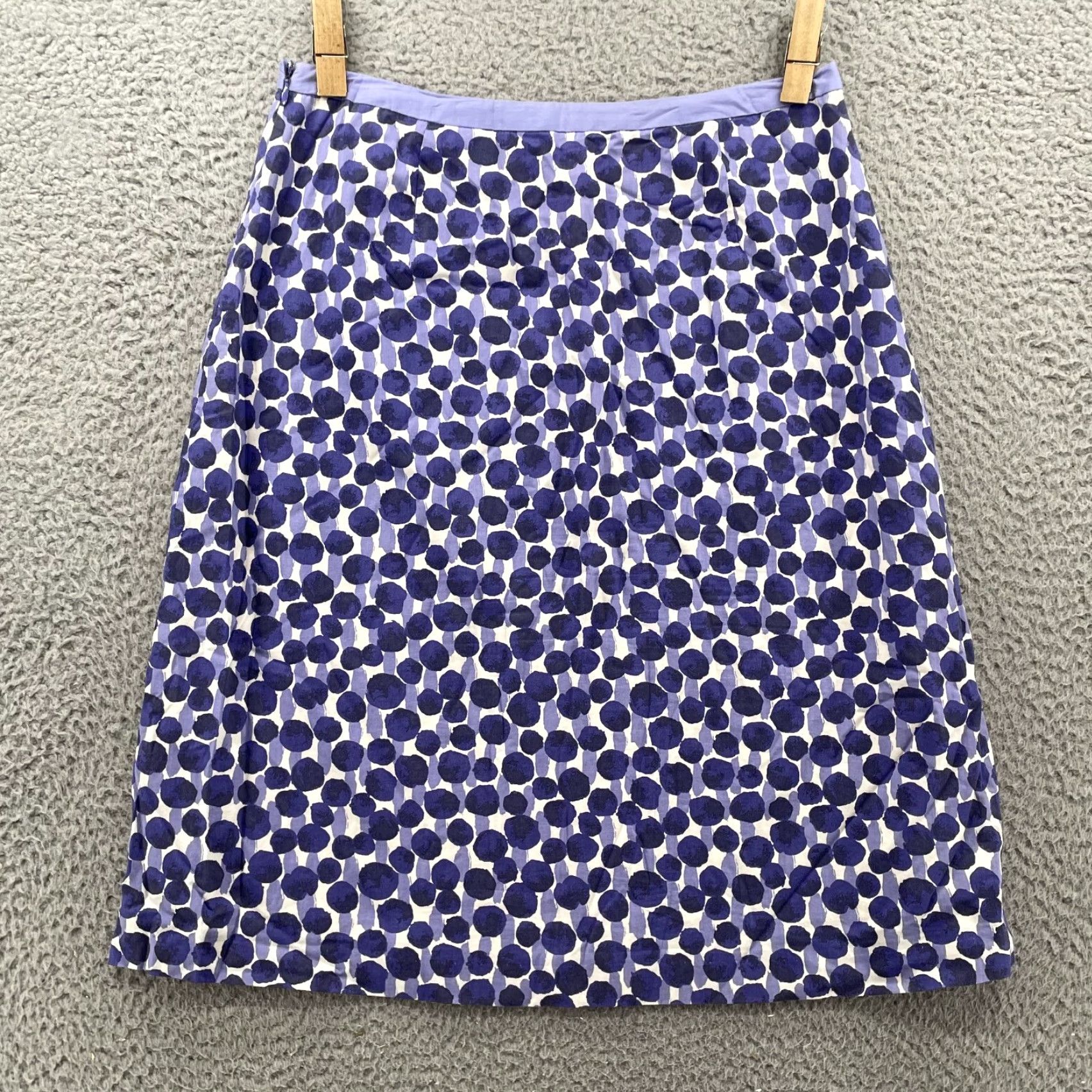 Boden Boden Midi Skirt Women 6 Purple Polka Dot Maximalist Art Whimsical Y2k 90s Retro Size 28" / US 6 / IT 42 - 5 Thumbnail
