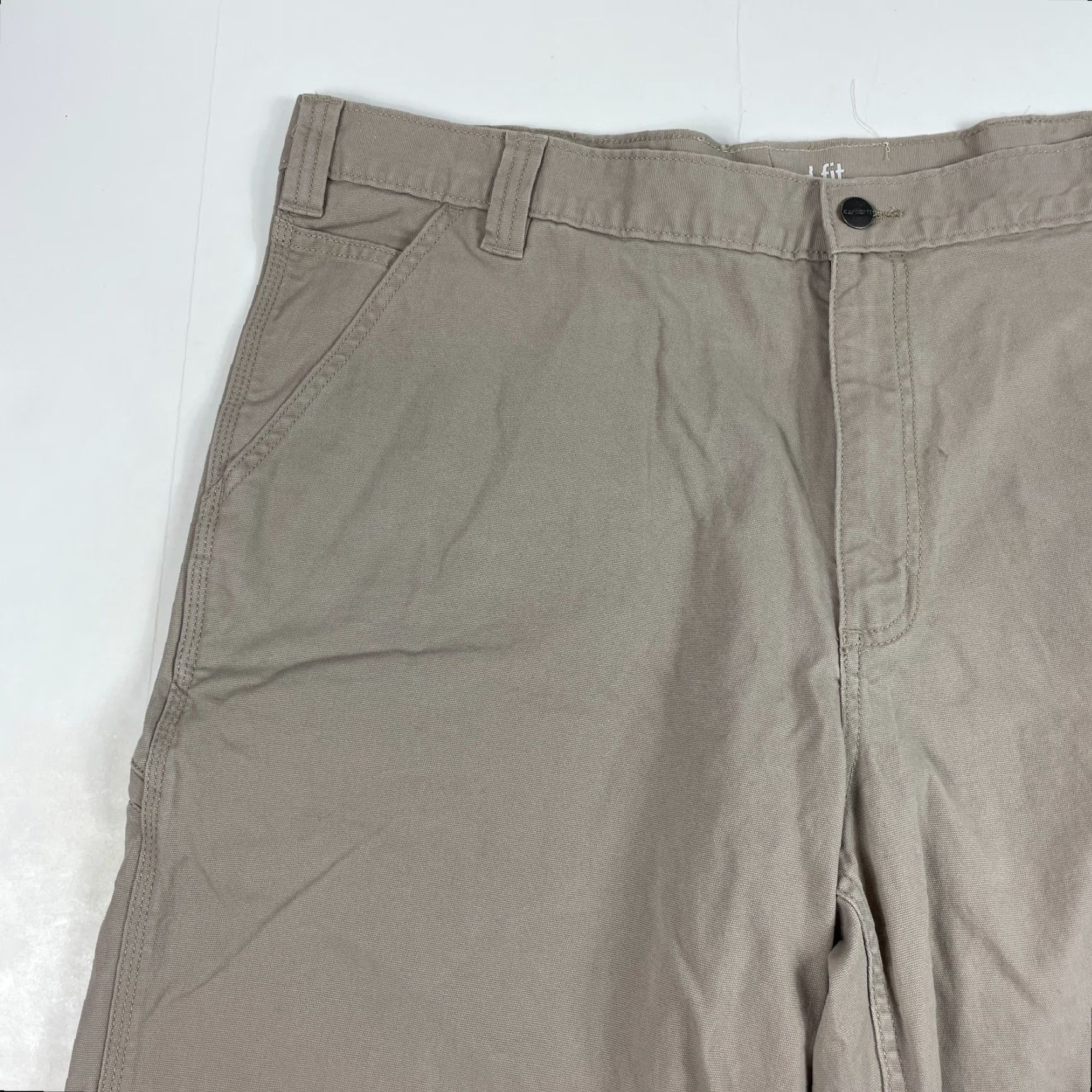 Carhartt Carhartt Shorts Mens 42 x 10 Beige Canvas Carpenter Workwear Shorts Casual Outdoor 5-Pocket Design 42 Beige Mens Size US 42 / EU 58 - 2 Thumbnail