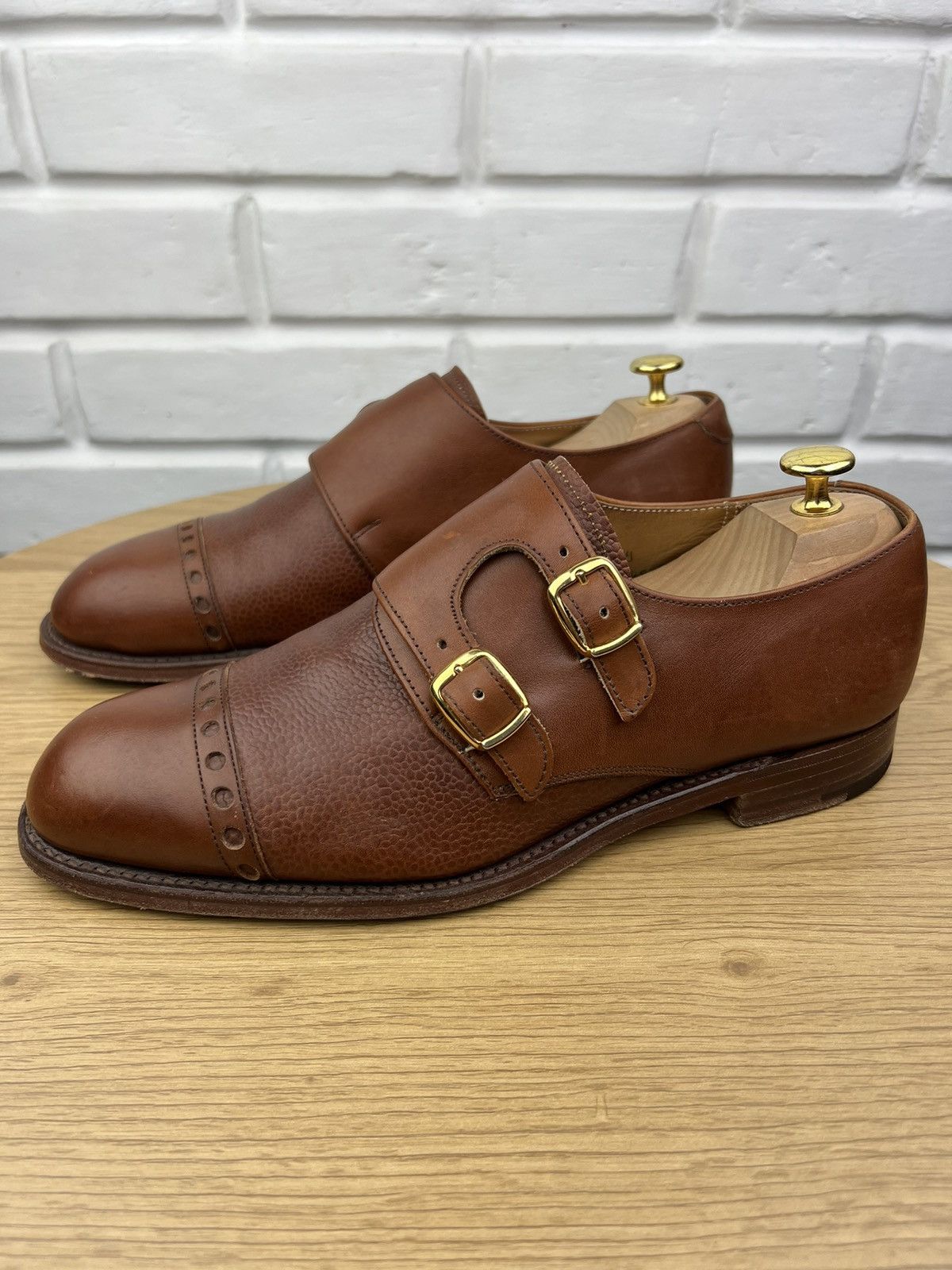 Cheaney CHEANEY Shoes Leather Monk Double Strap Brown Men’s Size US 9.5 / EU 42-43 - 1 Thumbnail