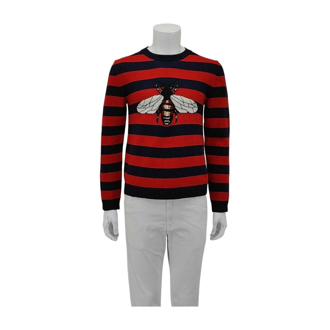 Gucci Gucci Bee Embroidery Striped Wool Sweater S Size US S / EU 44-46 / 1 - 1 Thumbnail