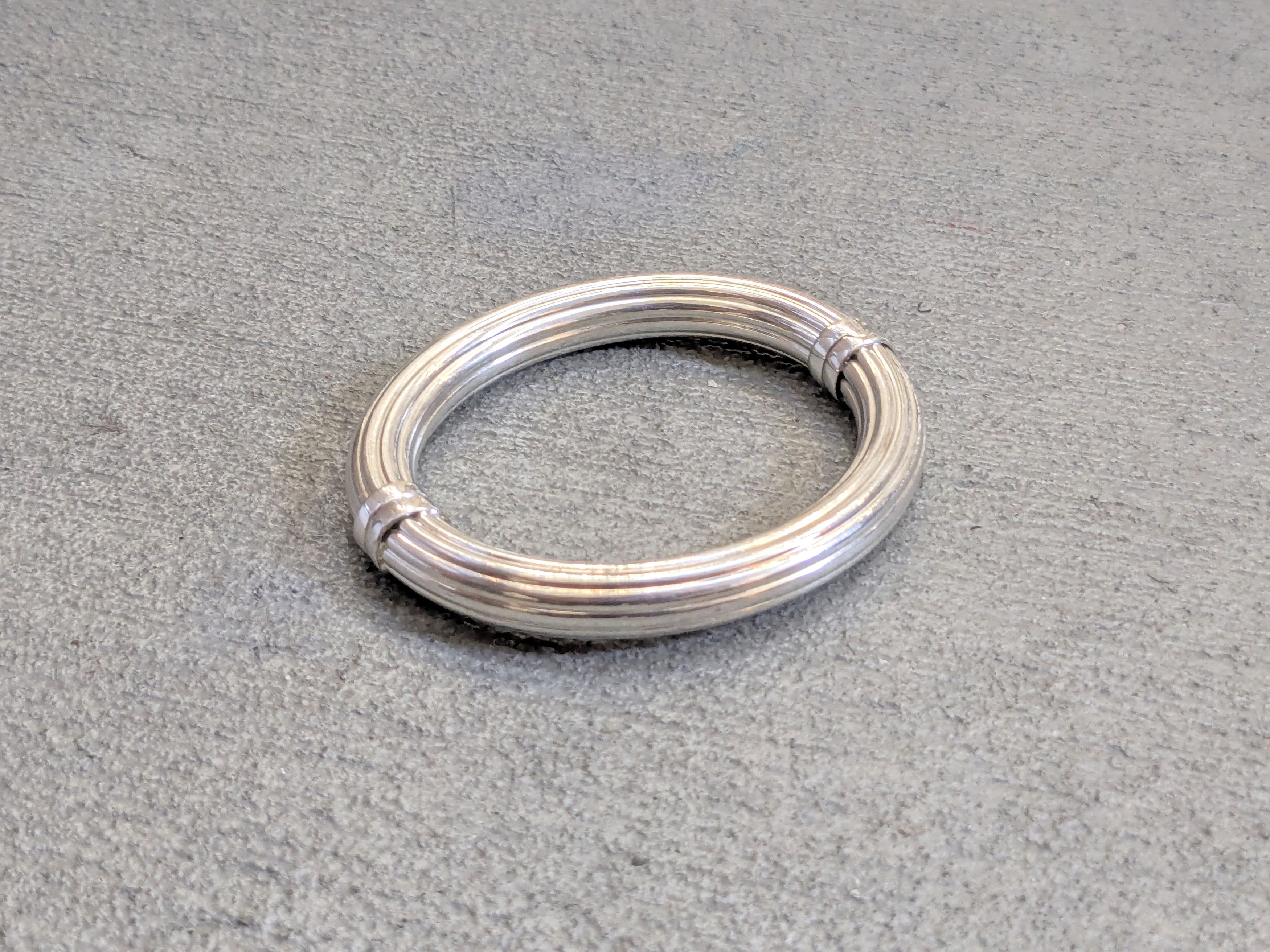 Jewelry Vintage Sterling Silver Bracelet Milor 7" Hinge Bangle Italy Size ONE SIZE - 1 Thumbnail