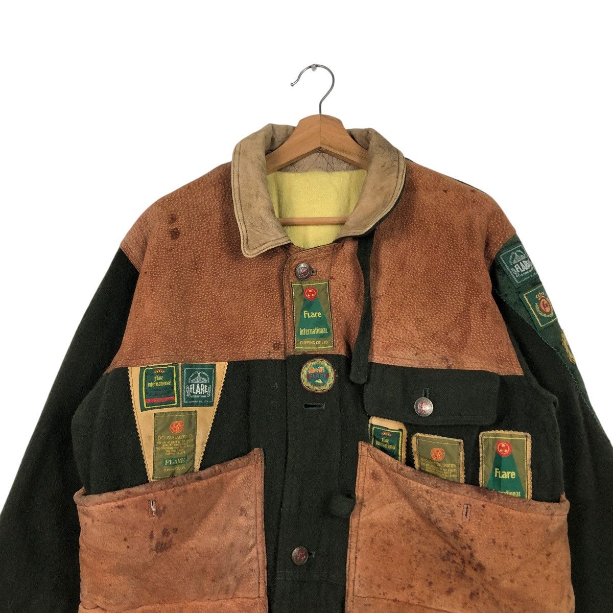Japanese Brand 🔥VINTAGE BIKER GENUINE LEATHER JACKET FLARE FULL PATCH Size US M / EU 48-50 / 2 - 5 Thumbnail