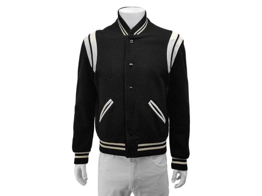 Saint Laurent Paris Saint Laurent Black White Varsity Jacket Size US M / EU 48-50 / 2 - 1 Thumbnail