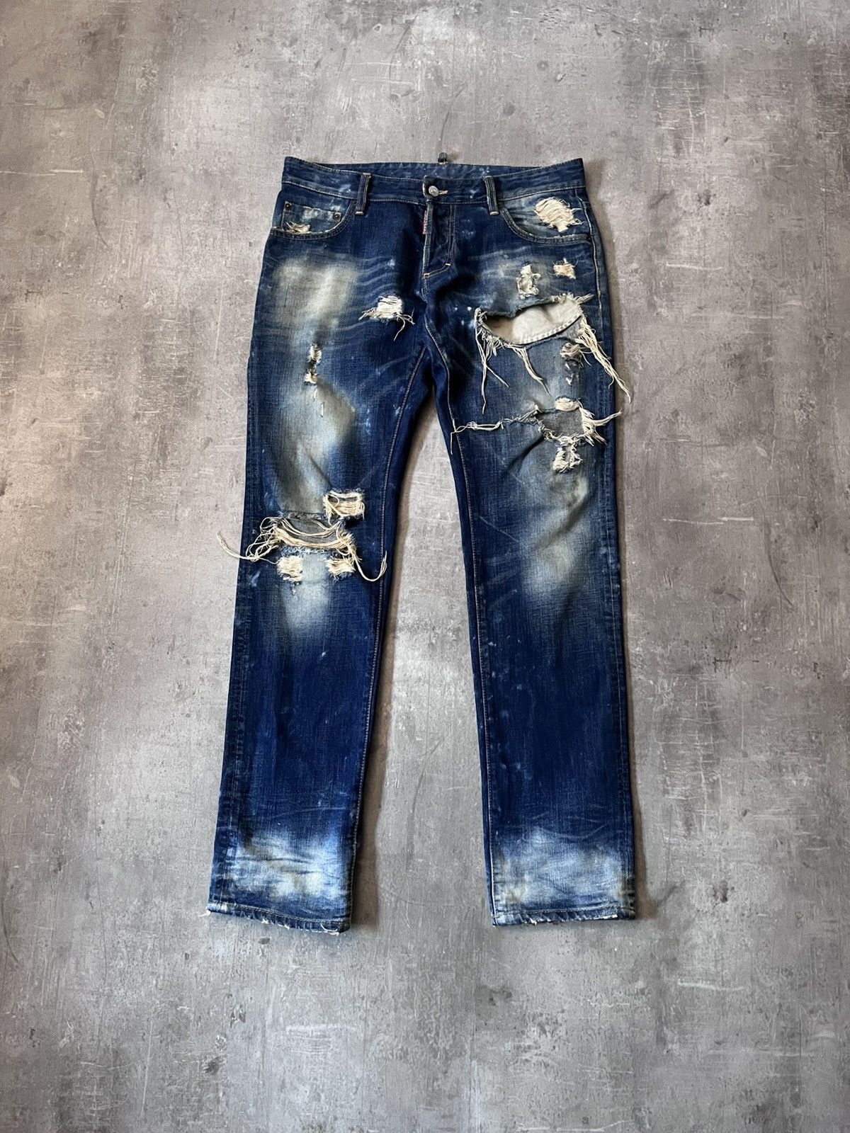 Dsquared2 Dsquared2 S/S 2010 Runway jeans distressed navy blue Size US 34 / EU 50 - 1 Thumbnail