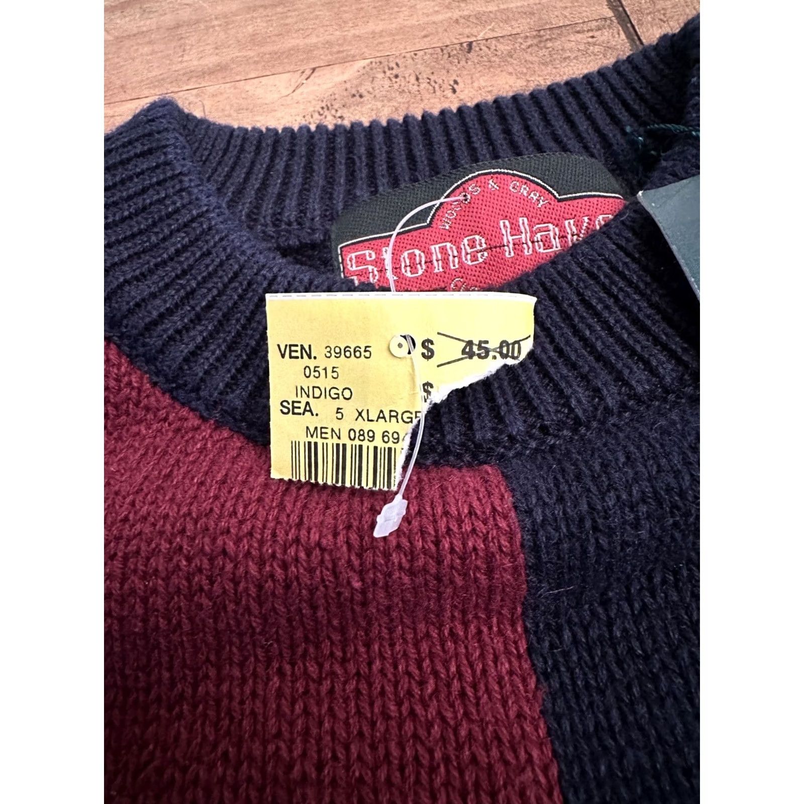 Vintage VINTAGE Stone Haven Sweater Mens XL Cotton Blend Knit Blue Green Red NWT Pullover Long Sleeve Regular Heavyweight All Seasons Retro Knit Shirt Men Size US XL / EU 56 / 4 - 4 Thumbnail
