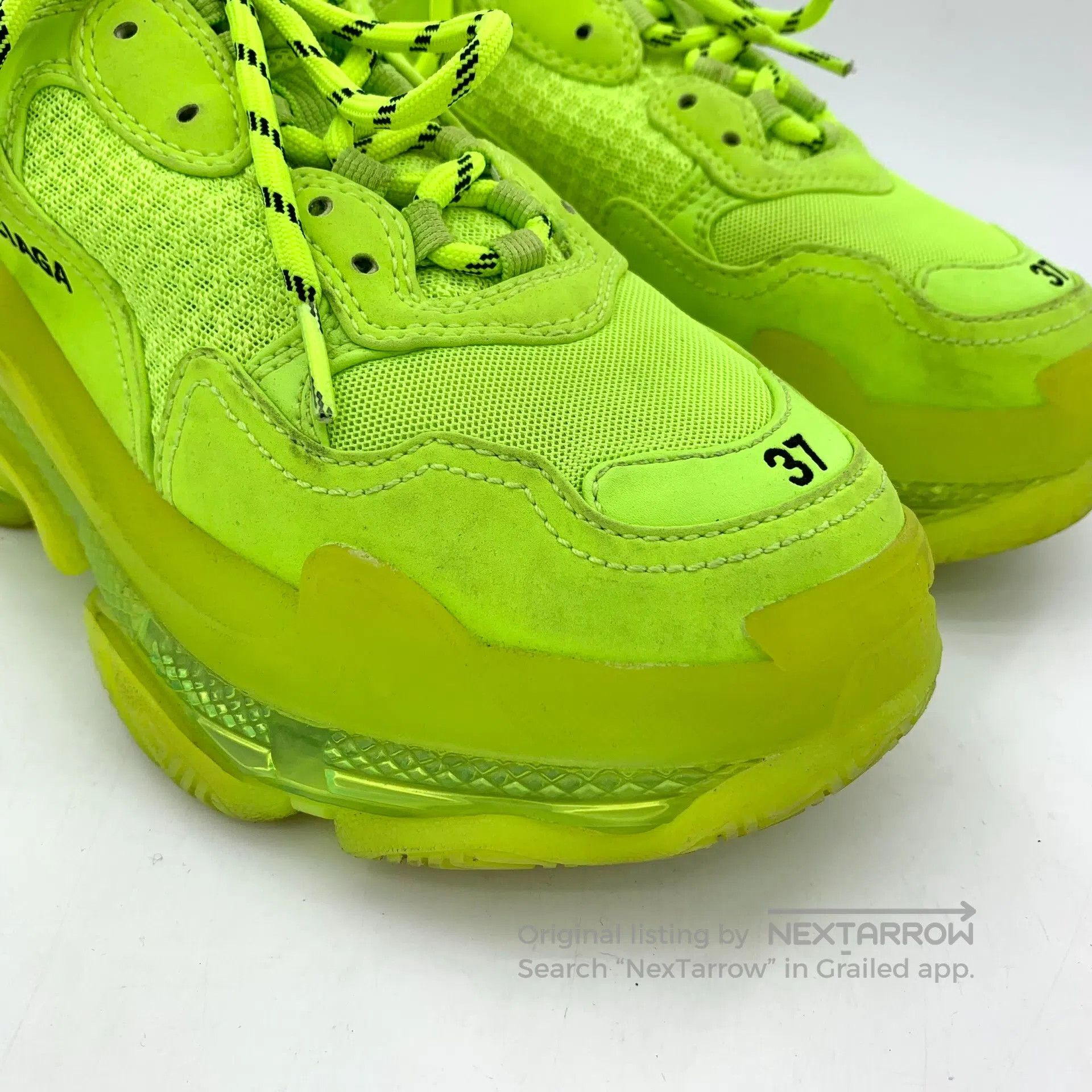 Balenciaga Balenciaga Neon yellow laced casual flat dad sneakers| Size US 5 / EU 37 - 9 Thumbnail