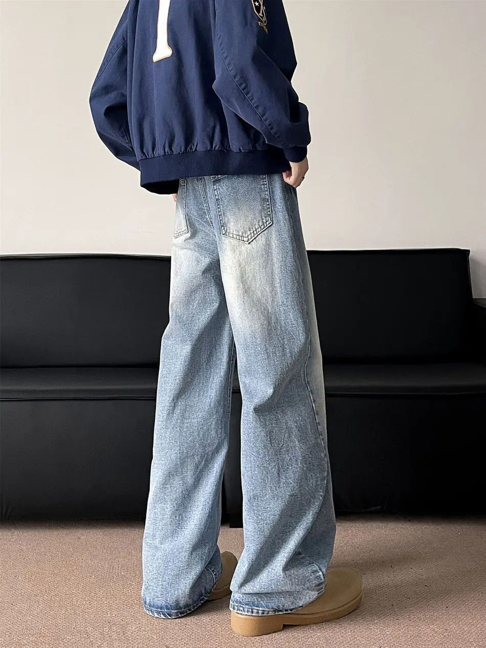 Japanese Brand Retro loose straight leg micro flared jeans Size US 32 / EU 48 - 4 Thumbnail