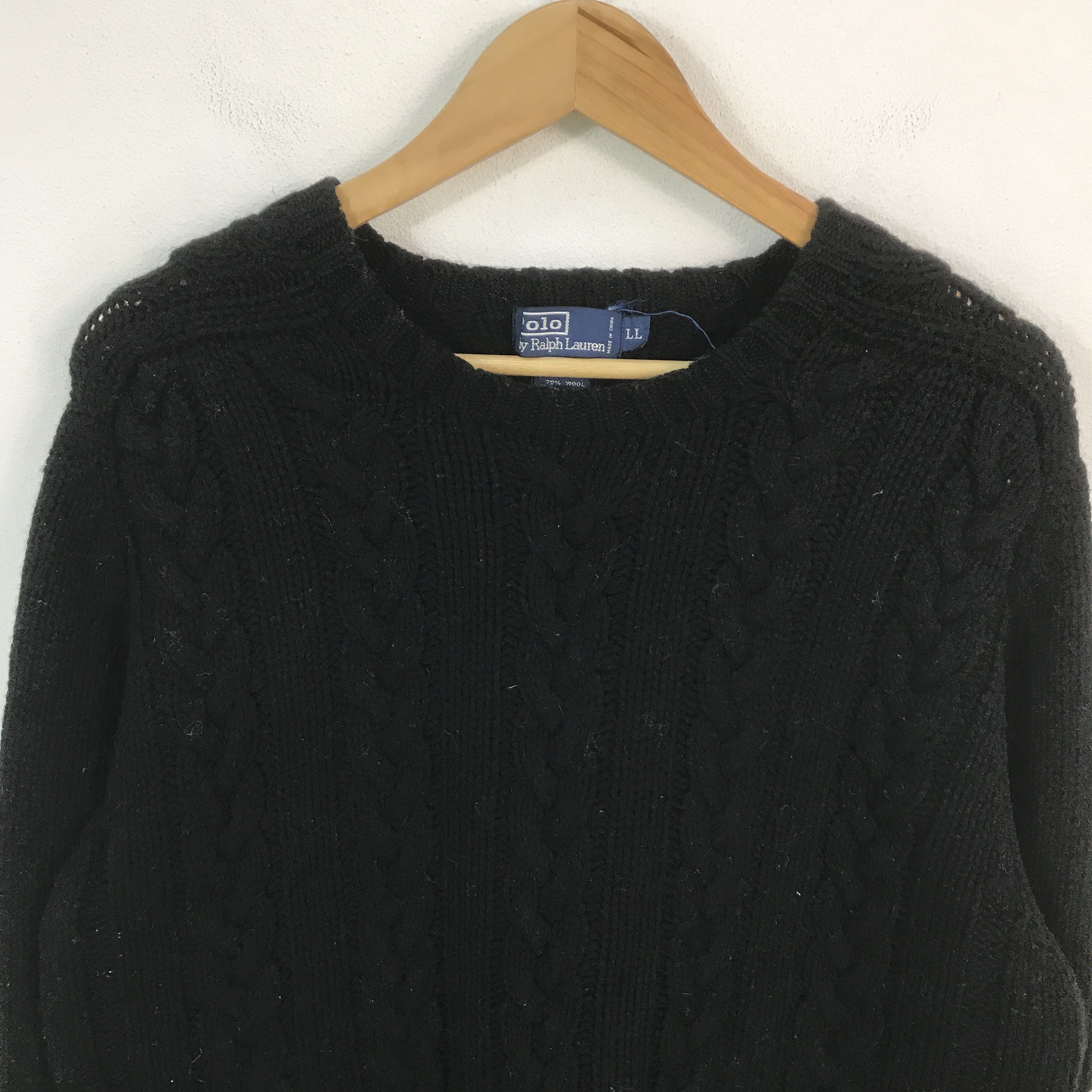 Polo Ralph Lauren Polo Ralph Lauren Black Knitwear Patchwoek Design Size US L / EU 52-54 / 3 - 3 Thumbnail