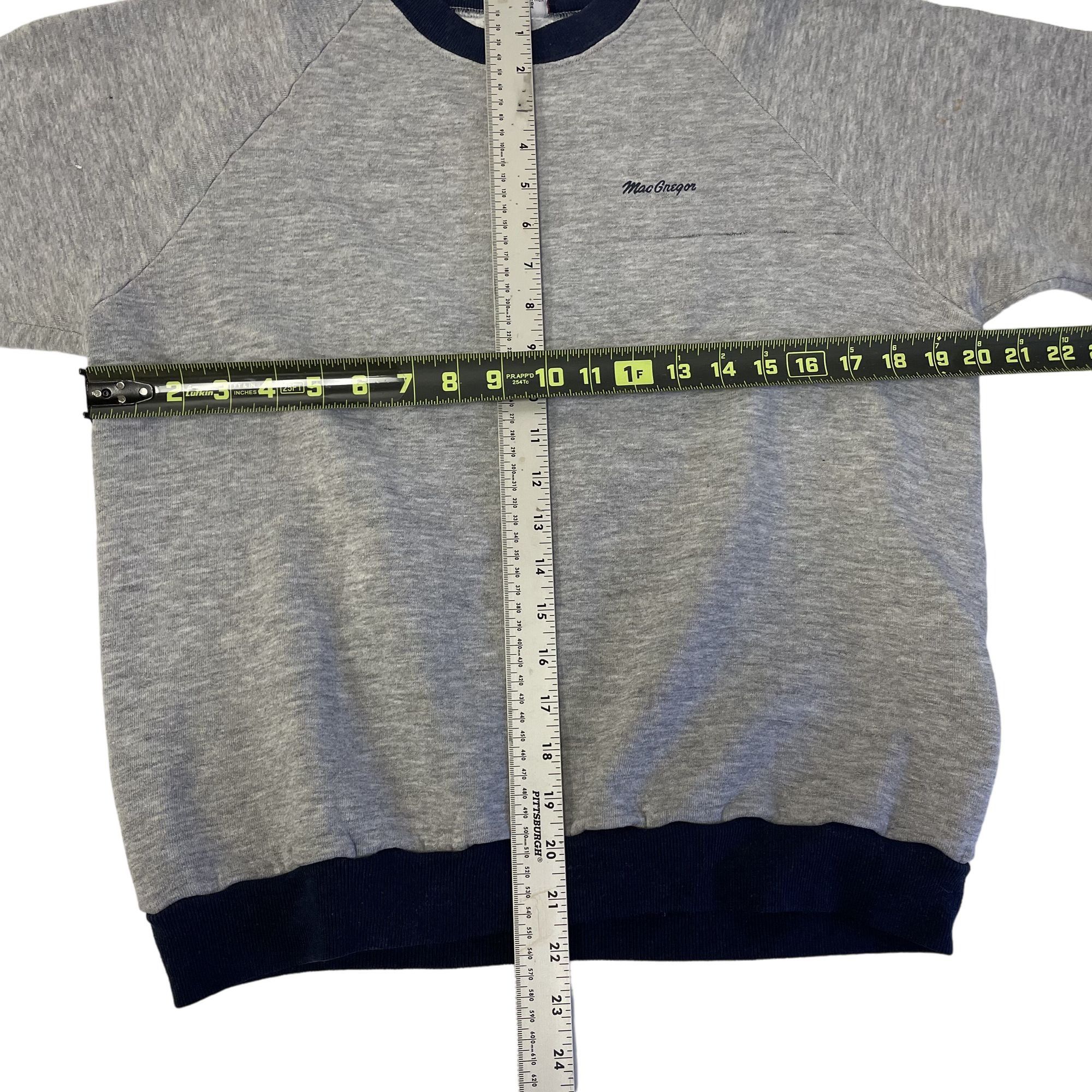 Other Vtg MacGregor Heather Gray TRI BLEND Blue RINGER Raglan L Size US L / EU 52-54 / 3 - 6 Thumbnail