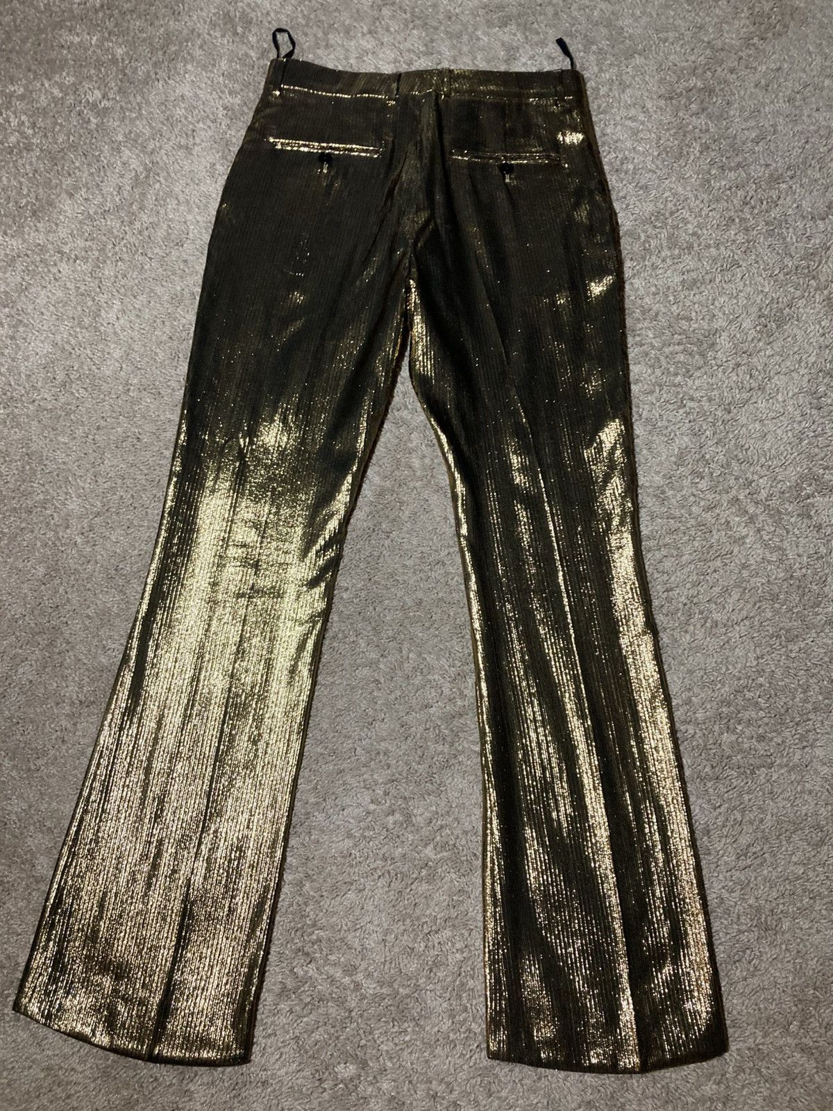 Celine AW23 Celine Gold Striped Flare Suit Pants Metallic 2023 Hedi Size US 32 / EU 48 - 9 Thumbnail
