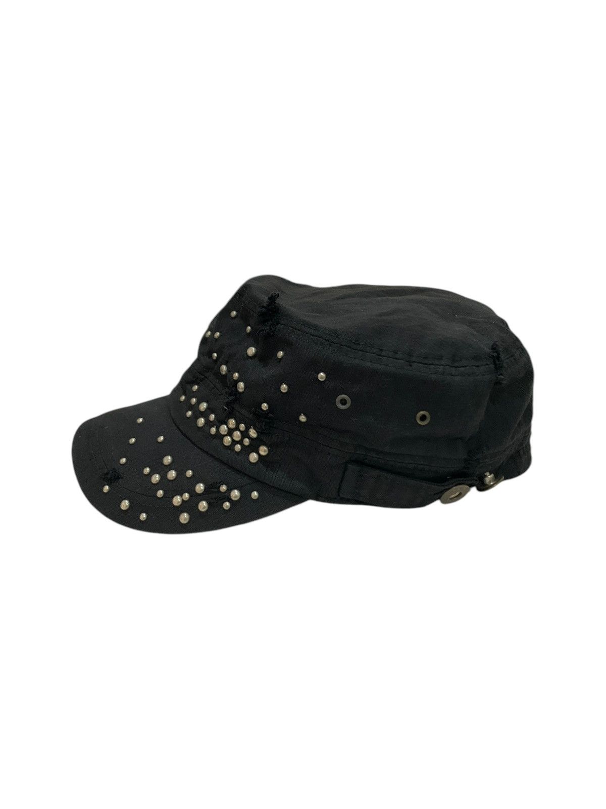 Japanese Brand 2000s Vintage Studded Sun Faded Distressed Cadet Hat Size ONE SIZE - 2 Thumbnail