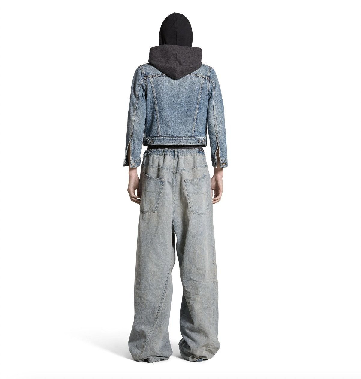 Balenciaga o1tr1nto0725 Patched Denim Jacket in Blue/Black Size US S / EU 44-46 / 1 - 5 Thumbnail