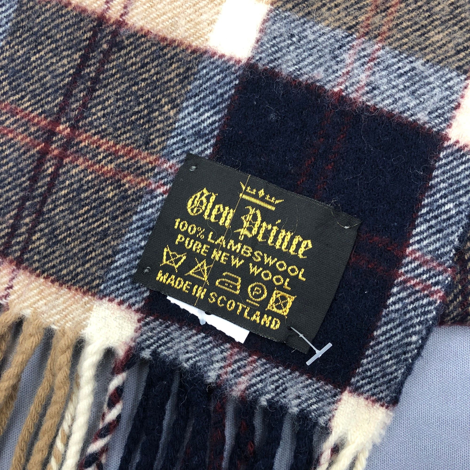 Japanese Brand Vintage Glen Prince Scarf Muffler Wool Plaid Winter Scarves Size ONE SIZE - 4 Thumbnail