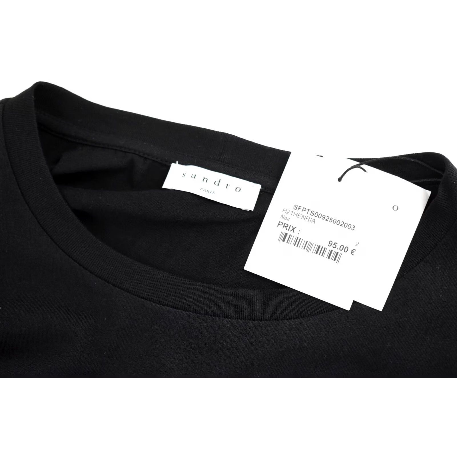 Sandro Sandro Henria T-Shirt Damen Alle Jahreszeiten MEDIUM Pullover Shirt Womens Medium Black Logo Crew Neck All Seasons Size M / US 6-8 / IT 42-44 - 4 Thumbnail