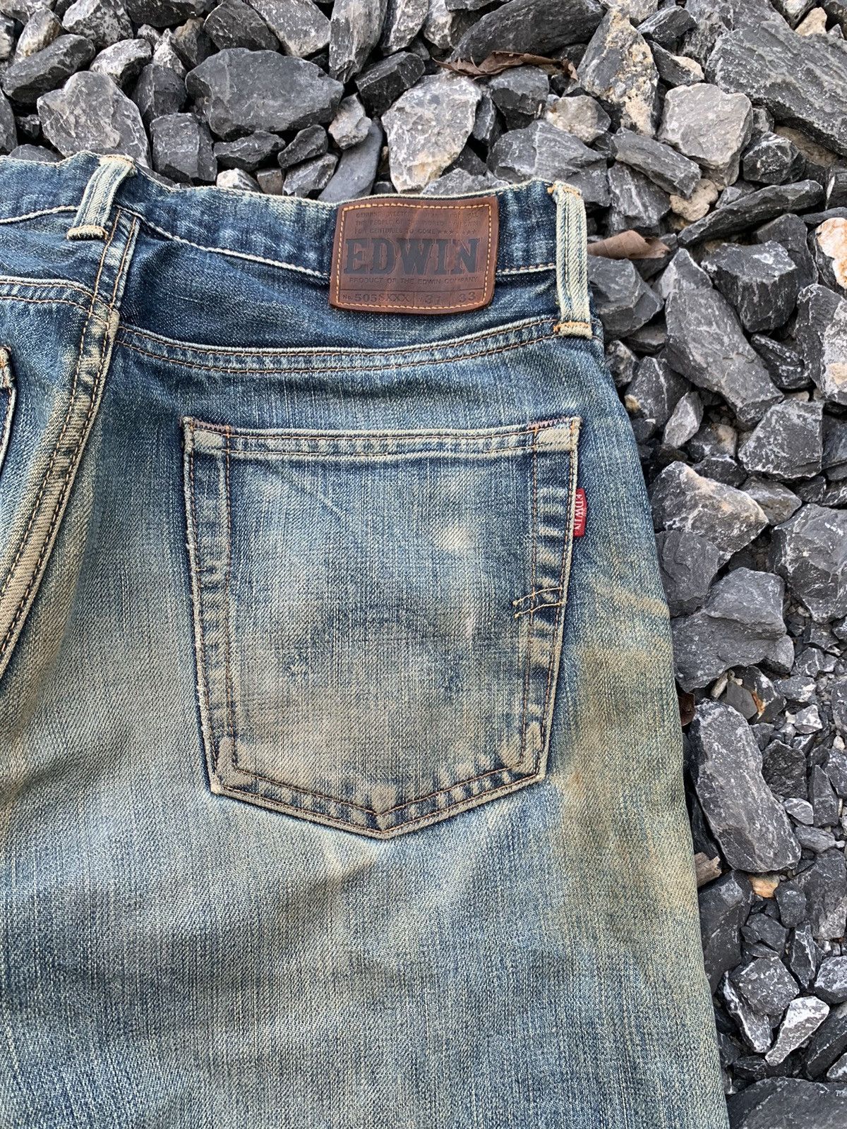 Edwin VINTAGE EDWIN 505SXXX MUDWASH RUSTY &FADED DISTRESSED DENIM Size US 29 - 13 Thumbnail