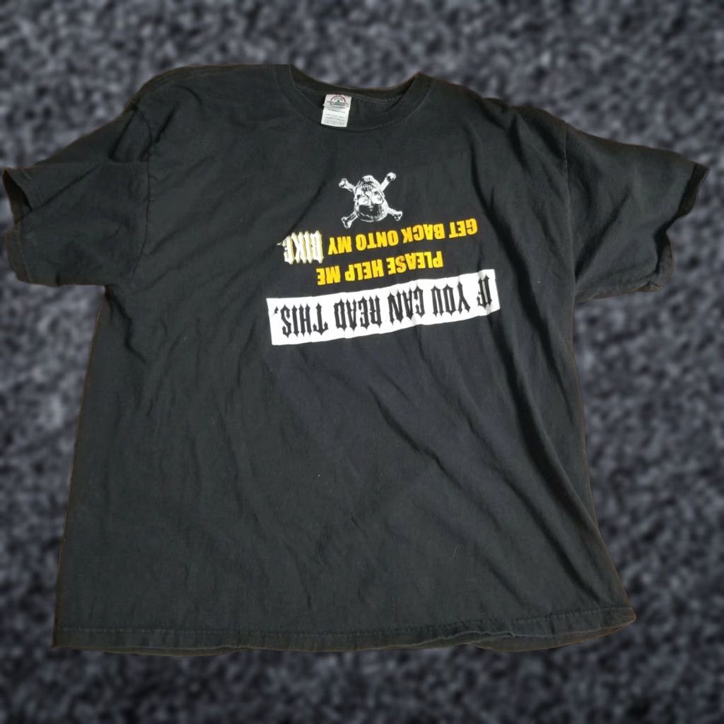 Delta VINTAGE Delta T-Shirt Mens XL If You Can Read This Put Me Back on My Bike Distressed 90s Biker Funny Size US XL / EU 56 / 4 - 1 Thumbnail