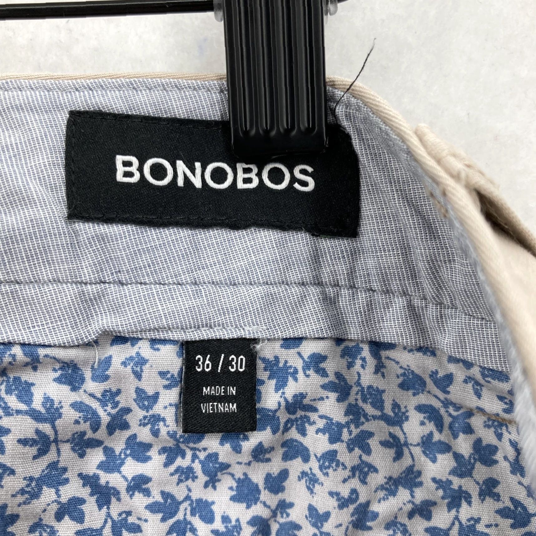 Bonobos VINTAGE Bonobos Chino Pants Mens 36x30 Khaki Slim Fit Stretch Flat Front Zip Fly Casual Size US 36 / EU 52 - 4 Thumbnail