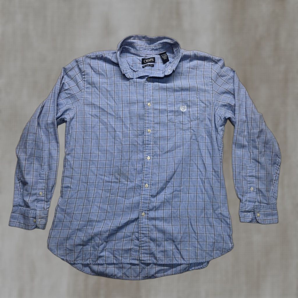 Chaps VINTAGE Chaps Plaid Short Sleeve Button-Down Shirt Men XL Blue Casual Summer Size US XL / EU 56 / 4 - 1 Thumbnail